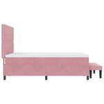 vidaXL Lit Box Spring avec Matelas & Banc Rose 160x200 cm Velours