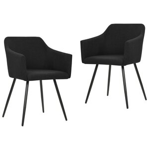 vidaXL Chaises à manger lot de 2 noir tissu