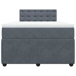 vidaXL Sommier à lattes de lit et matelas gris foncé 120x190cm velours