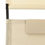 vidaXL Chaise longue double avec auvent Textilène Crème