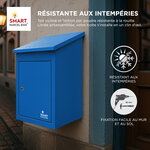 Boîte à colis moyenne 1 porte Bleu à accès frontal Acier galvanisé SMART PARCEL BOX™