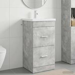 vidaXL Meuble de salle de bain avec évier Gris béton 42 x 40 x 84 5 cm