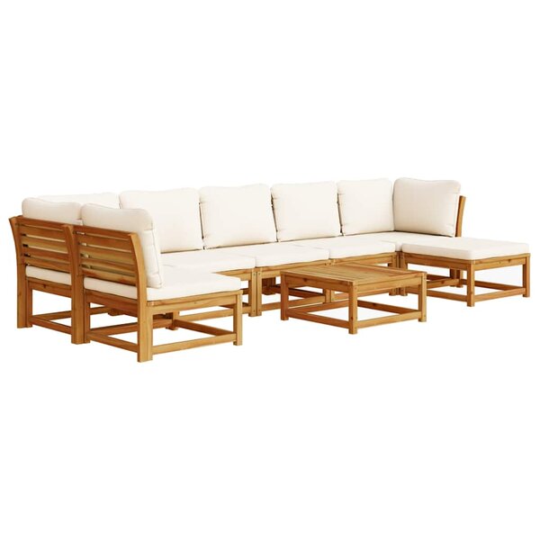 vidaXL Salon de jardin avec coussins 8 Pièces bois massif d'acacia