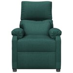 vidaXL Fauteuil inclinable électrique Vert foncé Tissu