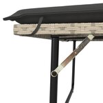 vidaXL Banc de jardin et coussins et repose-pied gris clair poly rotin