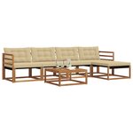 vidaXL Ensemble de canapés d'extérieur 6 Pièces Naturel et Beige