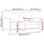 vidaXL Canapé 2 places oreillers et coussins Gris clair 140 cm Velours