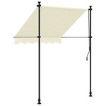 vidaXL Auvent rétractable crème 150x150 m tissu et acier