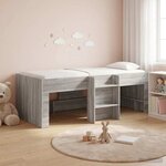 vidaXL Cadre de Lit Élevé pour Enfants 2 Pièces Sonoma gris 90 x 190 cm