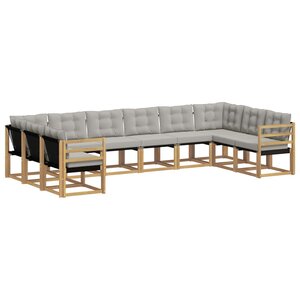 vidaXL Ensemble de canapés d'extérieur 10 pc Blanc et gris clair