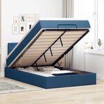 vidaXL Lit ottoman avec matelas bleu 120x200 cm tissu
