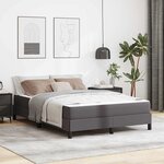 vidaXL Lit avec matelas Gris 140 x 190 cm Faux cuir