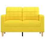 vidaXL Canapé à 2 places Jaune clair 120 cm Tissu