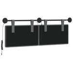 vidaXL Tête de lit suspendue Avec lumière LED Gris foncé Tissu