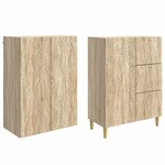 vidaXL 2 Pièces Chêne Sonoma