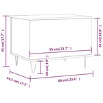 vidaXL Table basse Sonoma gris 60x44 5x45 cm Bois d'ingénierie