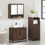 vidaXL Ensemble de meubles de salle de bain 3 Pièces Chêne marron