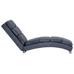 vidaXL Chaise longue Gris Similicuir daim
