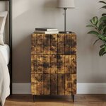 vidaXL Cabinet de chevet Chêne fumé 43 x 41 x 68 cm Bois d'ingénierie