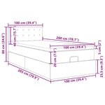 vidaXL Lit ottoman avec matelas crème 100x200 cm tissu