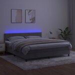 vidaXL Sommier à lattes de lit avec matelas LED Gris clair 160x200 cm