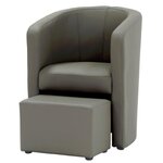 NINO Fauteuil  + pouf - Simili Taupe