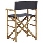 Vidaxl chaises pliables de directeur 2 pièces gris foncé bambou et tissu