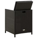 vidaXL Chaises de jardin avec coussins lot de 4 Résine tressée Noir