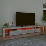 vidaXL Meuble TV avec lumières LED Gris béton 260x36 5x40 cm