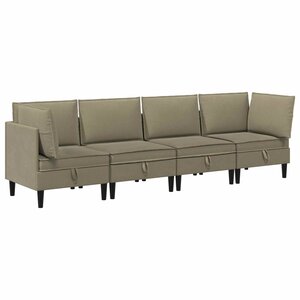 vidaXL Ensemble de meubles pour le salon 4 pc Kaki Tissu