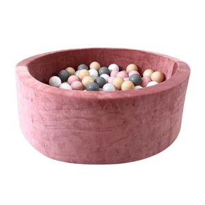 Piscine à balles velours 90 cm rose + 200 balles