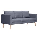 vidaXL Canapé à 3 places Tissu Gris foncé