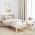 vidaXL Cadre de lit en bois de pin Naturel Bois de pin massif 100 x 200 cm