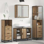 vidaXL Ensemble de mobilier de salle de bain 4 Pièces Chêne artisanal