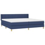 vidaXL Sommier à lattes de lit avec matelas Bleu 200x200 cm Tissu