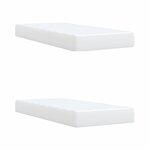 vidaXL Sommier à lattes de lit avec matelas Blanc 200x200cm Similicuir