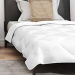 vidaXL Duvet d'été simple avec oreiller 2 Pièces Blanc Microfibre