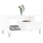 vidaXL Table basse Blanc 90x49x45 cm Bois d'ingénierie