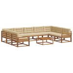 vidaXL Ensemble de canapés d'extérieur 10 Pièces Naturel et Beige