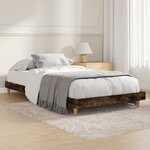 vidaXL Cadre de lit sans matelas chêne fumé 100x200 cm bois ingénierie