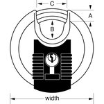 Master Lock Cadenas Disque Excell Acier inox 70 mm M40EURD