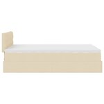 vidaXL Cadre de lit ottoman avec matelas crème 120x200cm tissu