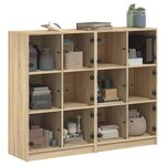 vidaXL Bibliothèque avec portes chêne sonoma 136x37x109 cm