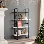 vidaXL Bibliothèque à 4 niveaux Blanc 80x30x140 cm Bois de pin massif
