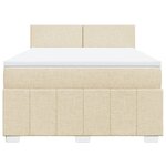 vidaXL Sommier à lattes de lit avec matelas Crème 140x200 cm Tissu