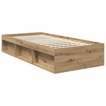 vidaXL Cadre de lit Chêne artisan 90 x 200 cm Bois de pin massif