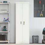 vidaXL Armoire de rangement 2 Pièces Blanc 60 x 40 x 180 cm Acier
