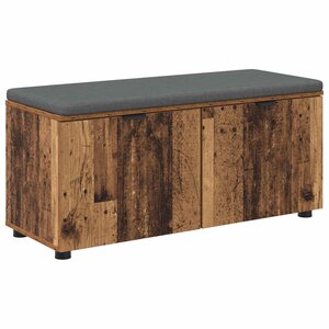 vidaXL Banc d'entrée avec coussin Bois ancien 100 x 38 x 46 cm