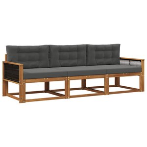 vidaXL Ensemble de canapés d'extérieur 3 pc Naturel et Anthracite