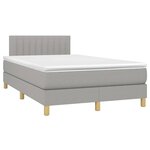 vidaXL Sommier à lattes de lit avec matelas Gris clair 120x200cm Tissu